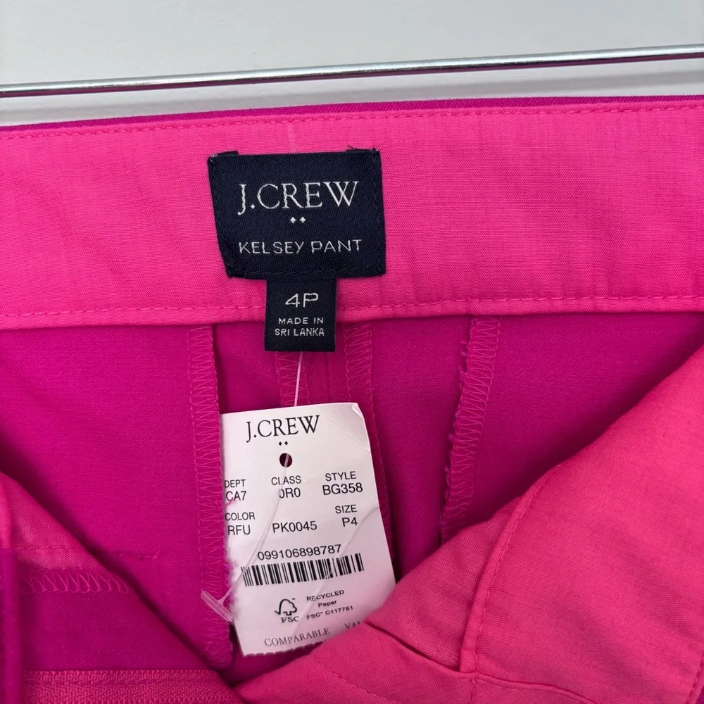 NWT - J.Crew Kelsey Pant – Vibrant Pink – Size 4P